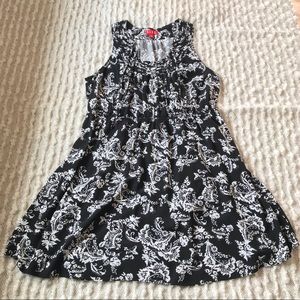 Elle Black & White Floral A-line Dress Size XL